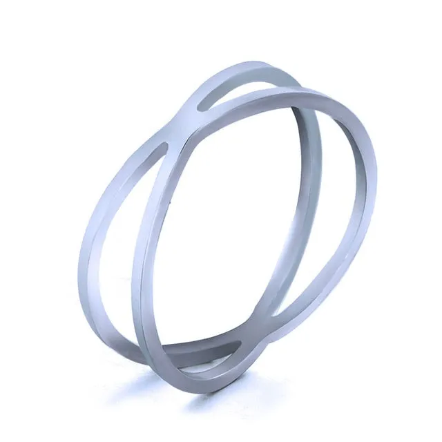 Golden Silver Color Stainless Steel Resizable Engagement Lover Rings Set For Women Men Wedding Band Jewelry Accessories Gifts