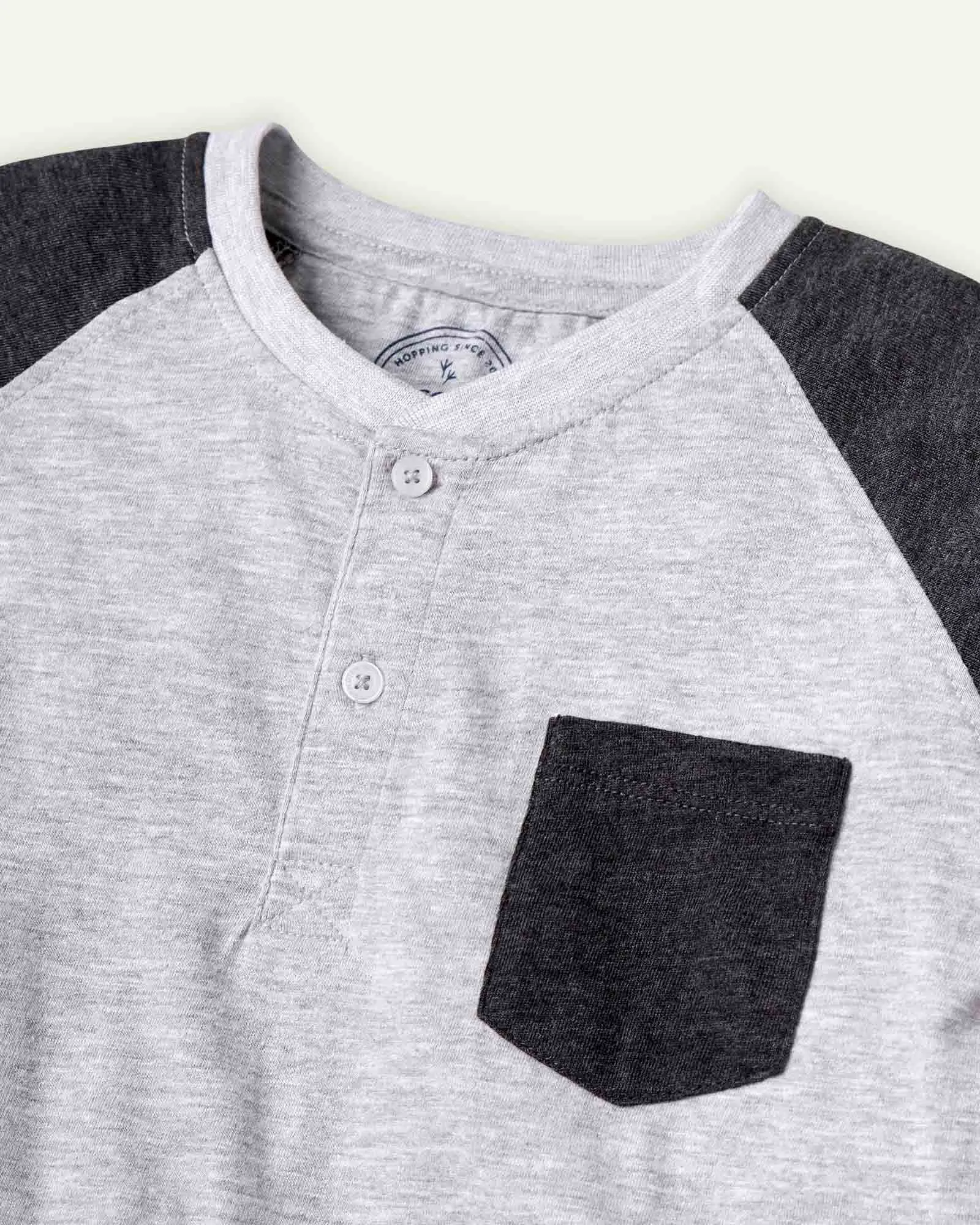 Grey Color Block Henley