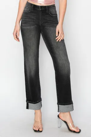 High Rise Boyfriend Turn Up Cuff Jeans