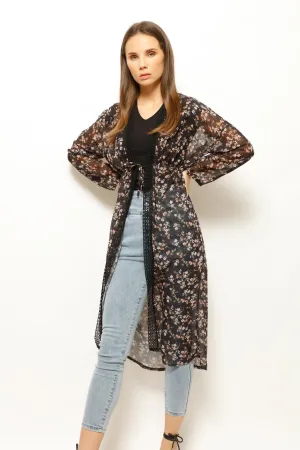 HIRKA FLOWY FLORAL CARDIGAN