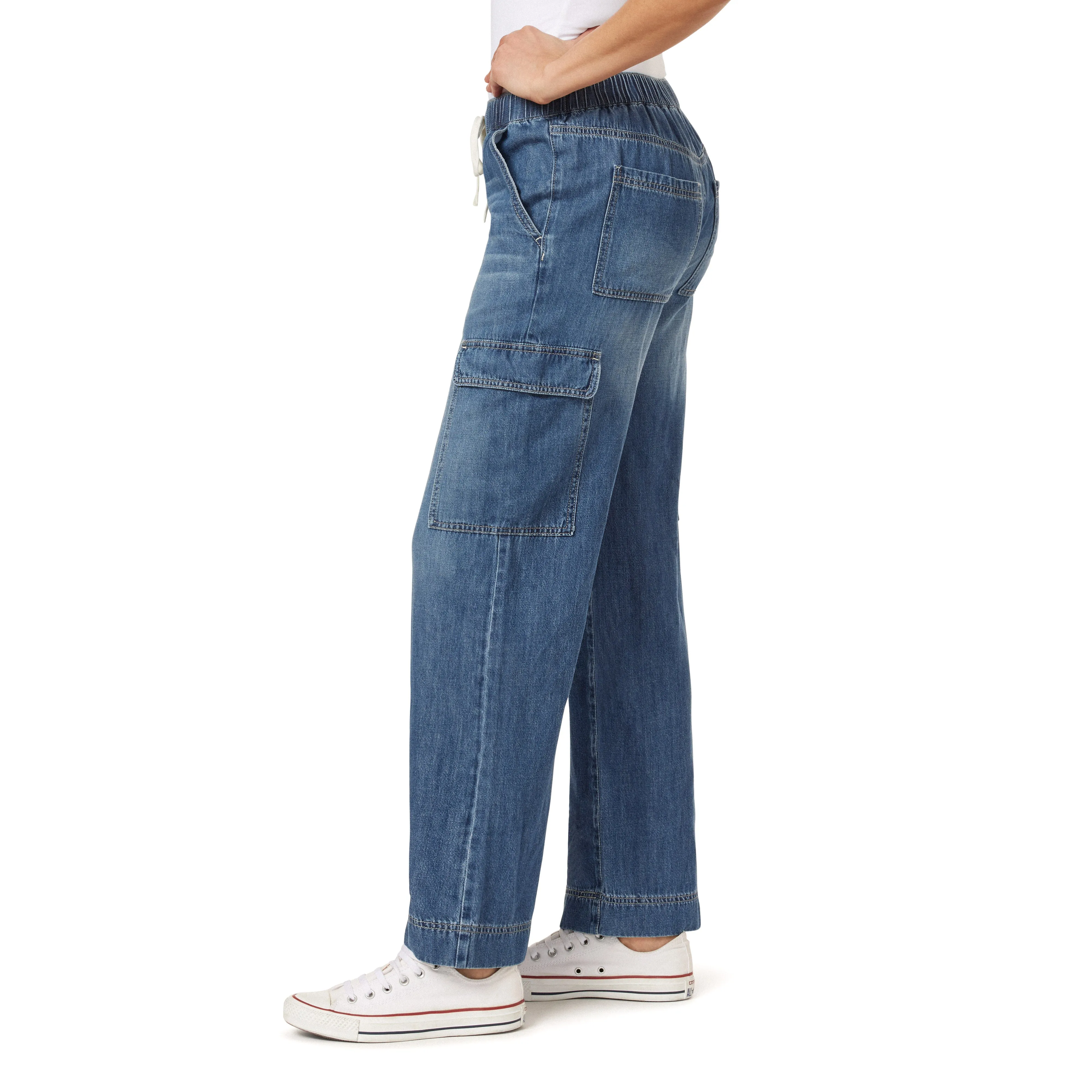 InstaStretch Tomboy Relaxed Mid-Rise Cargo Jeans