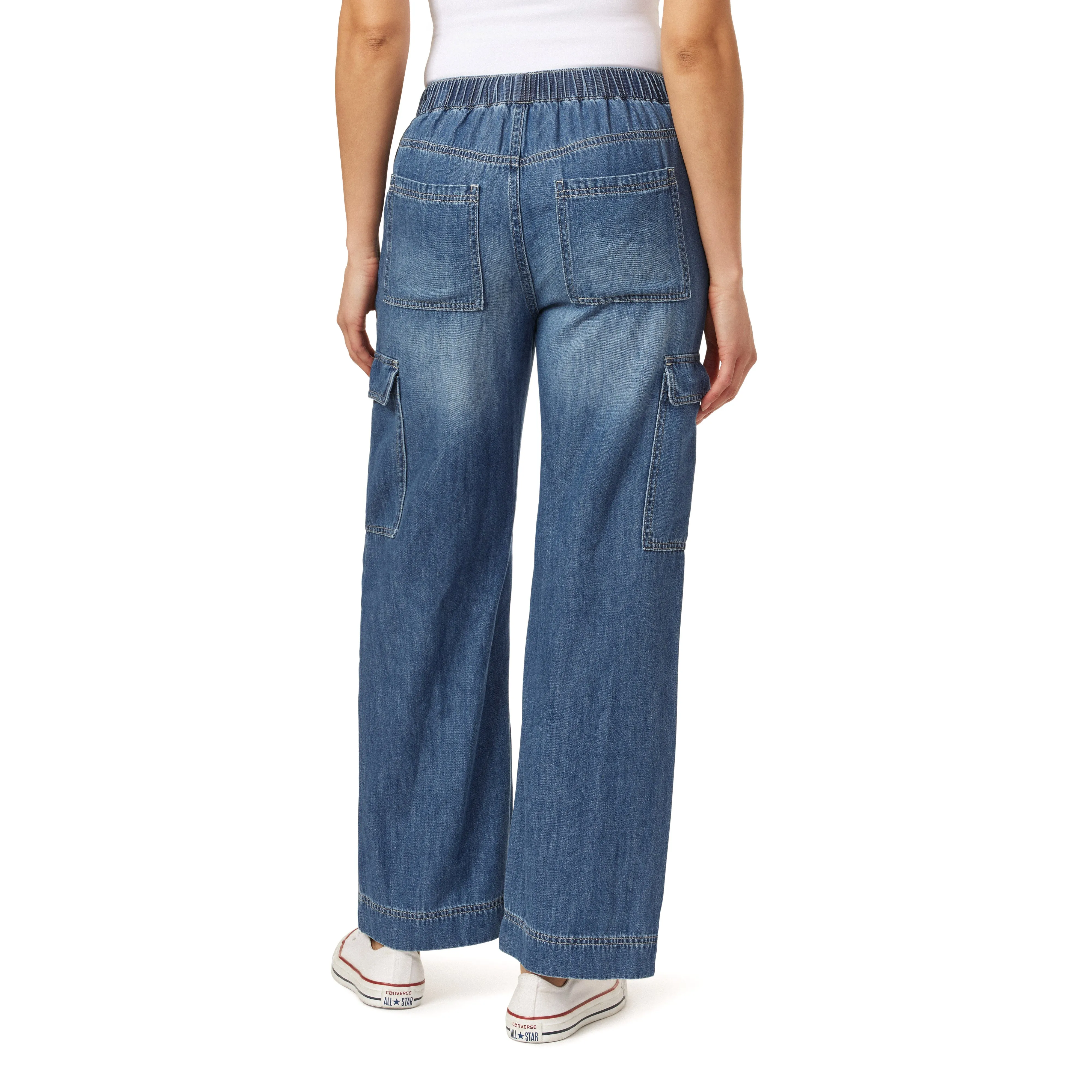 InstaStretch Tomboy Relaxed Mid-Rise Cargo Jeans