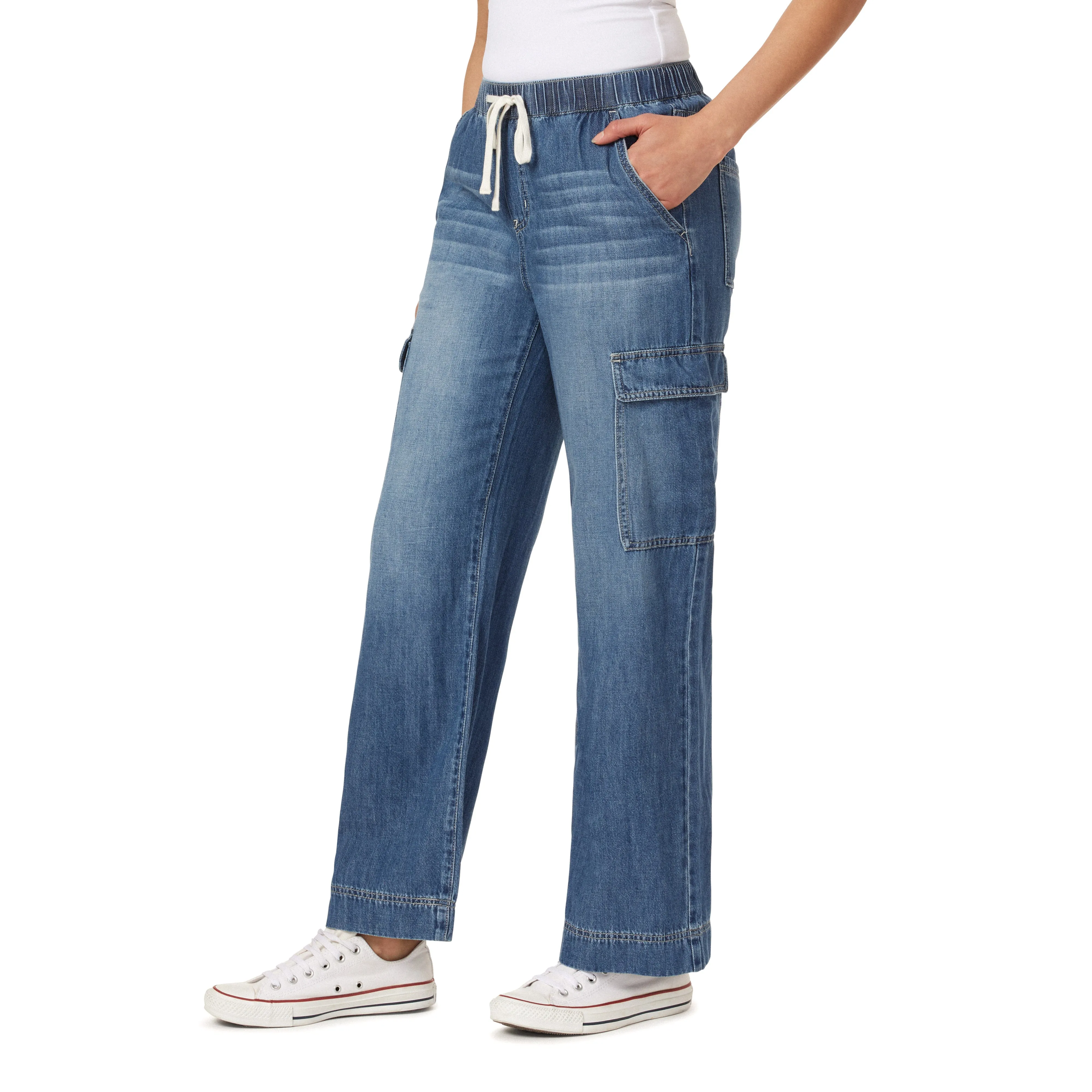 InstaStretch Tomboy Relaxed Mid-Rise Cargo Jeans