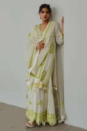 Ivory Aari Embroidered Kurta Set
