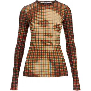 JEAN PAUL GAULTIER mesh tartan face top with unique