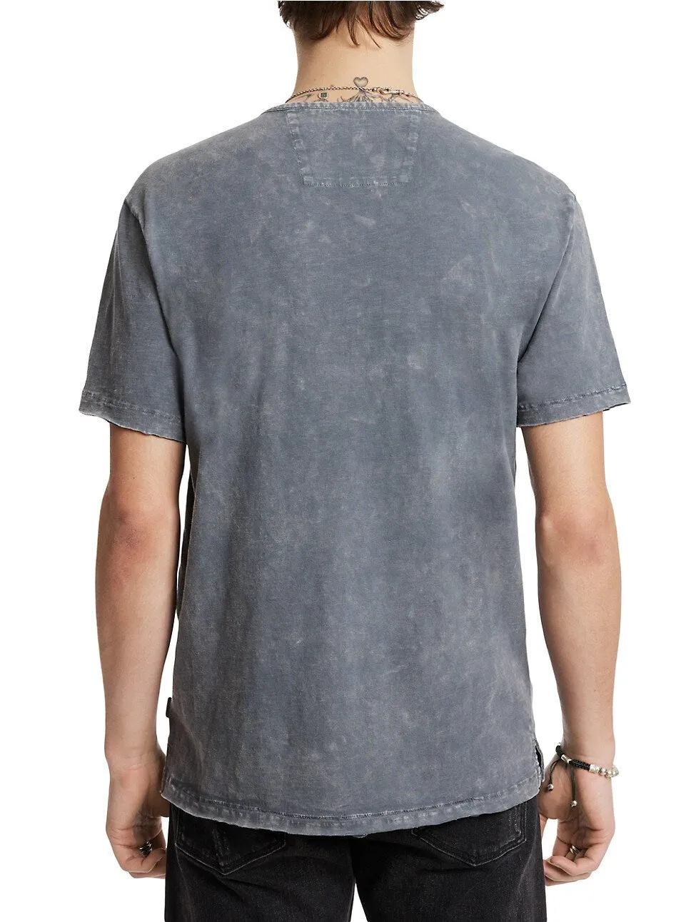 John Varvatos Ethan SS Cotton Henley - Seal Grey