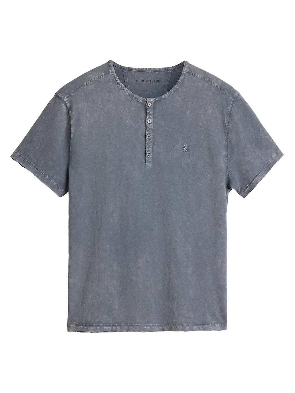 John Varvatos Ethan SS Cotton Henley - Seal Grey