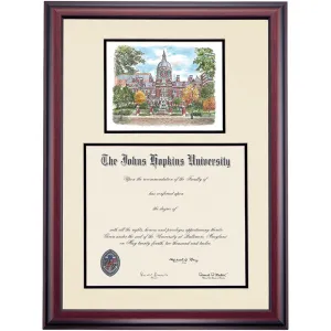 Johns Hopkins Premier Medicine Diploma Frame