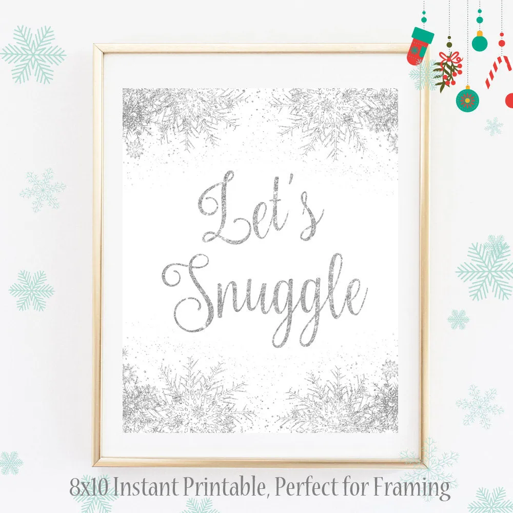 Let's Snuggle Winter Printable Christmas Wall Art