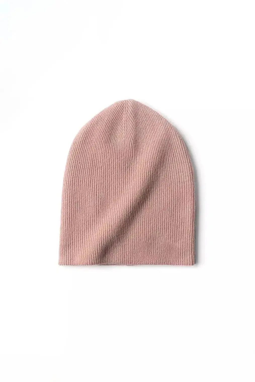 Luxurious Reversible Ribbed Knit 100 Cashmere Beanie