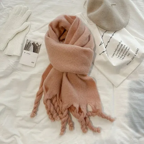 Luxury Cashmere Bright Solid Colors Women Scarf Winter Shawl And Wrap