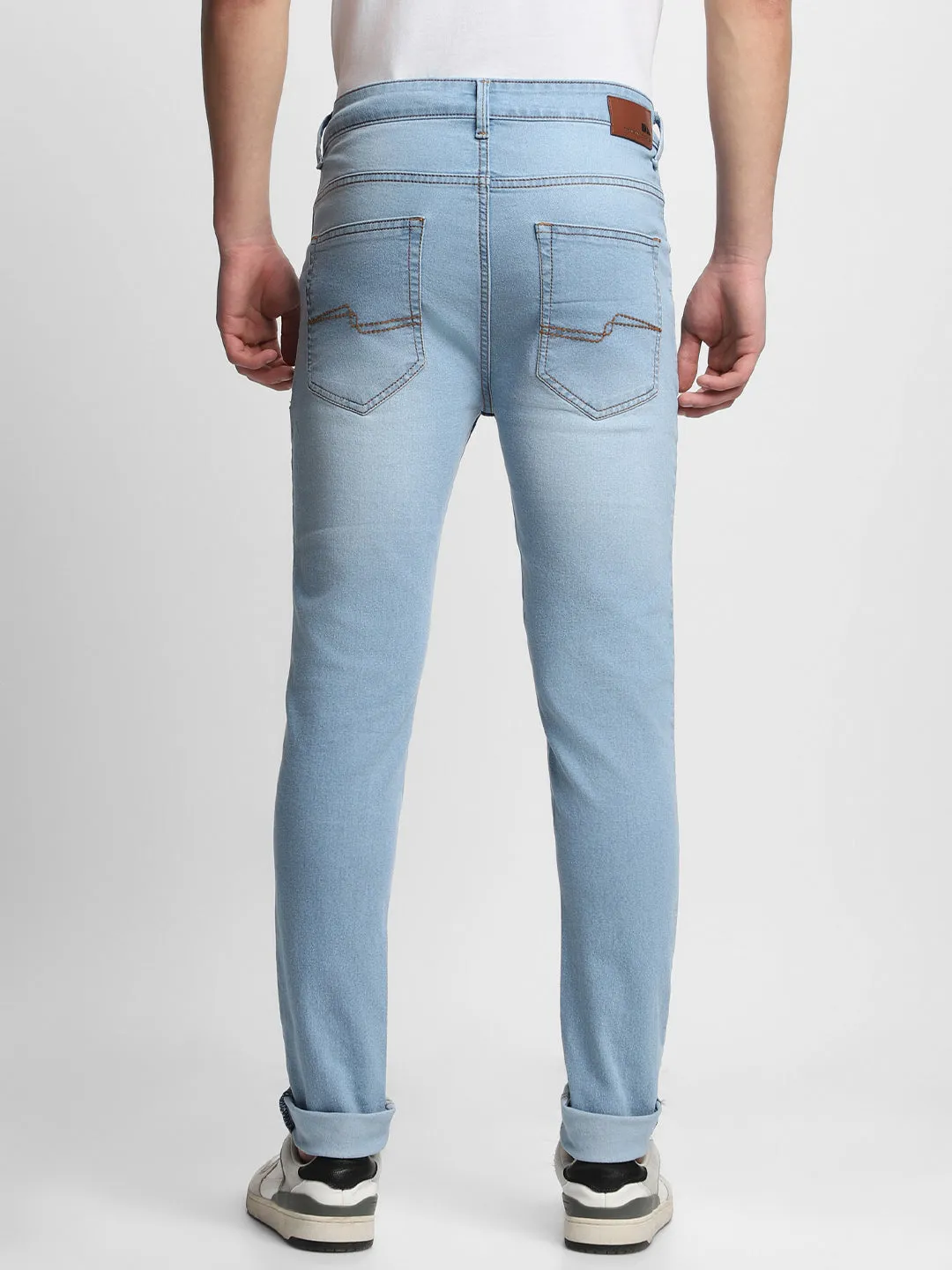 Men's Blue Slim Fit Light Fade Stretchable Jeans