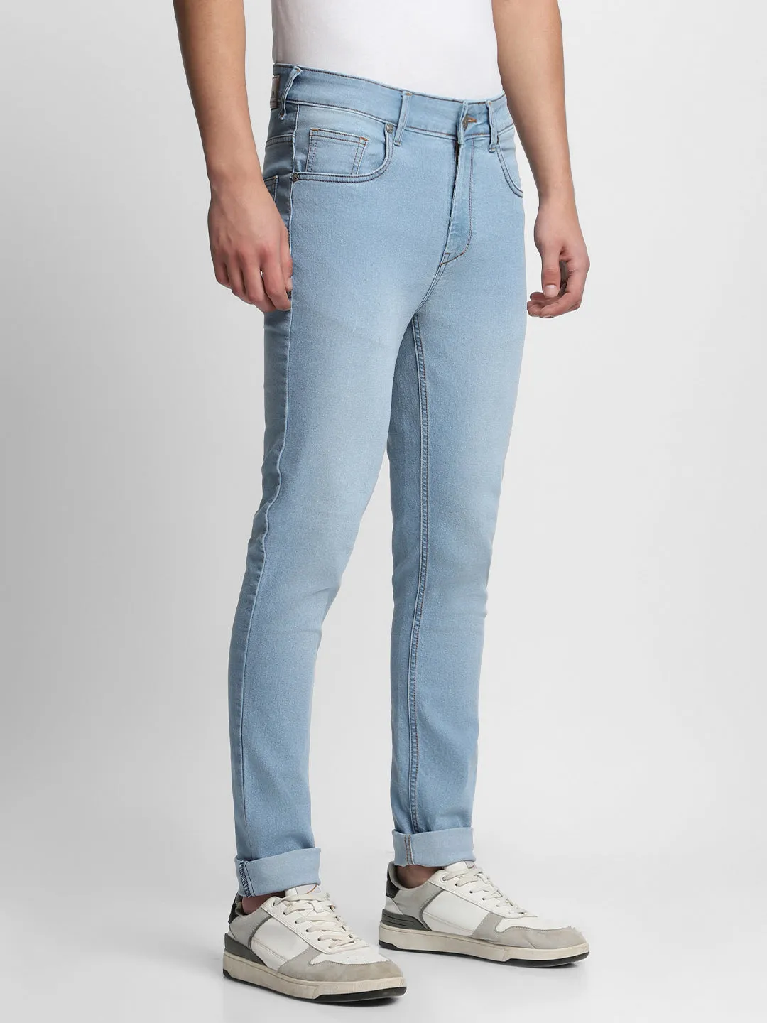 Men's Blue Slim Fit Light Fade Stretchable Jeans