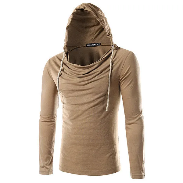 Mens Hoodies Brief Style Solid Color Casual Sport Hooded Tops