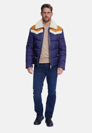 Men's Puffer Jacket, White Wool