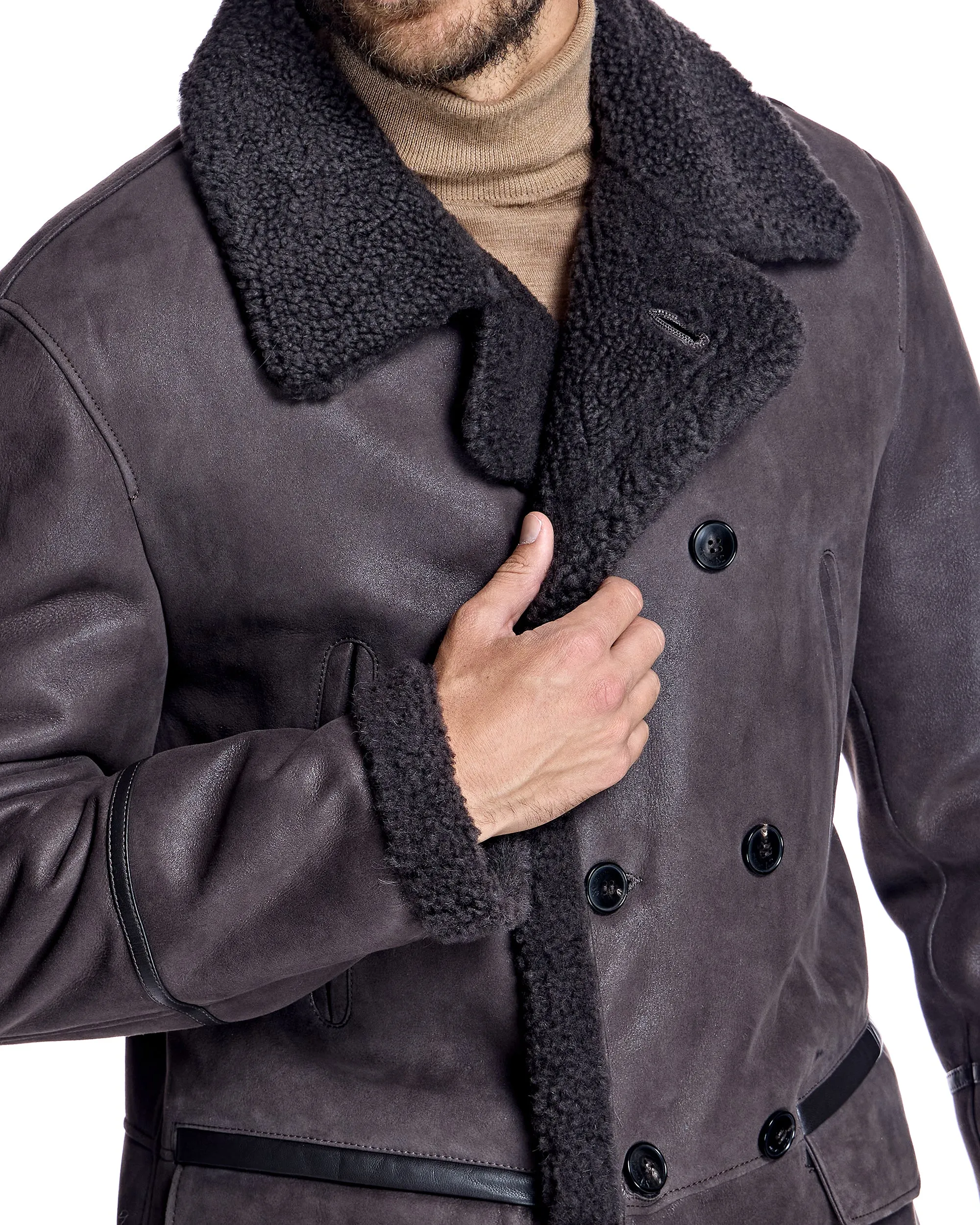 Men's Shearling Peacoat