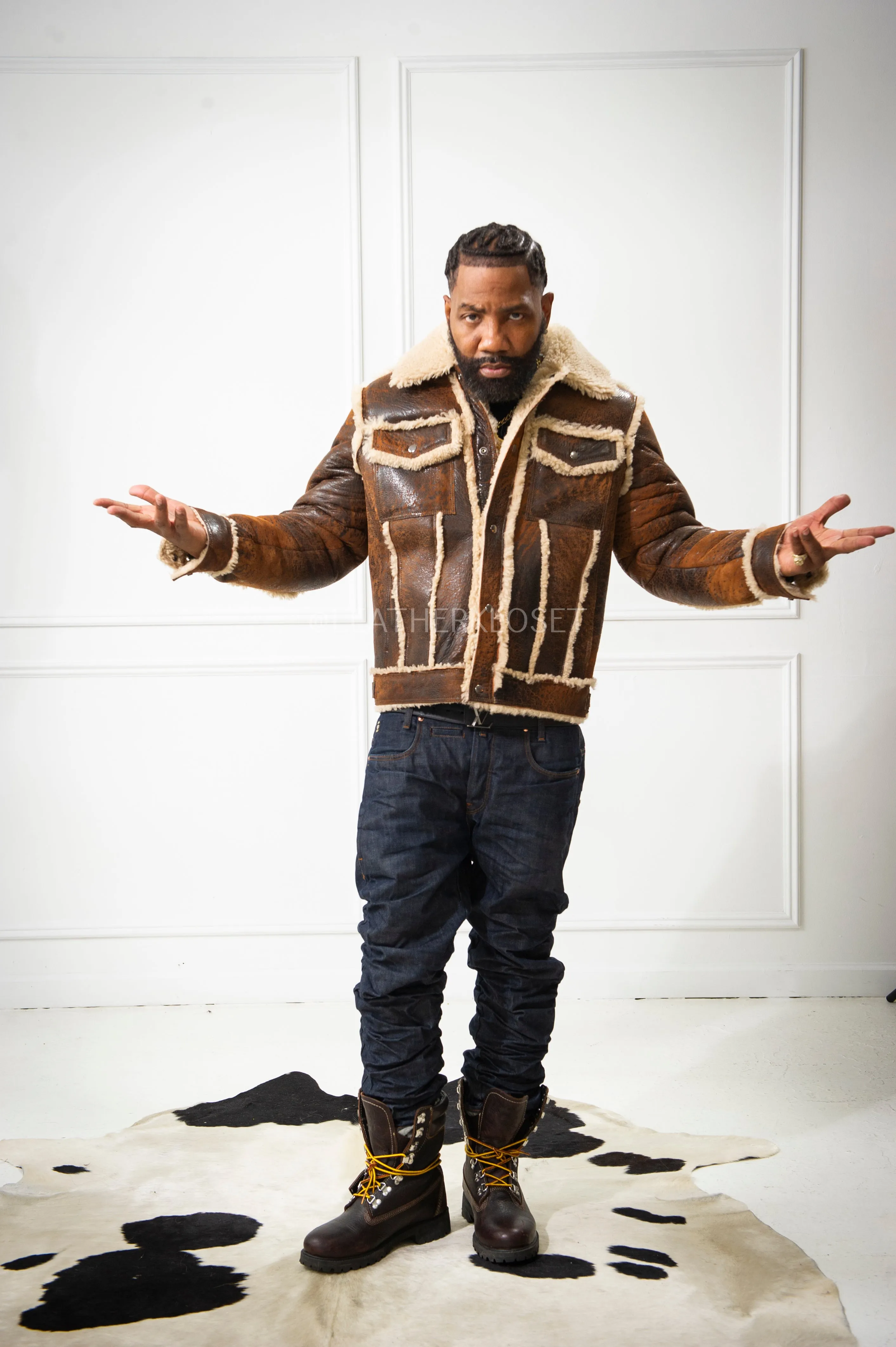 Men's Shepherd Shearling Jacket [Brown Distressed]