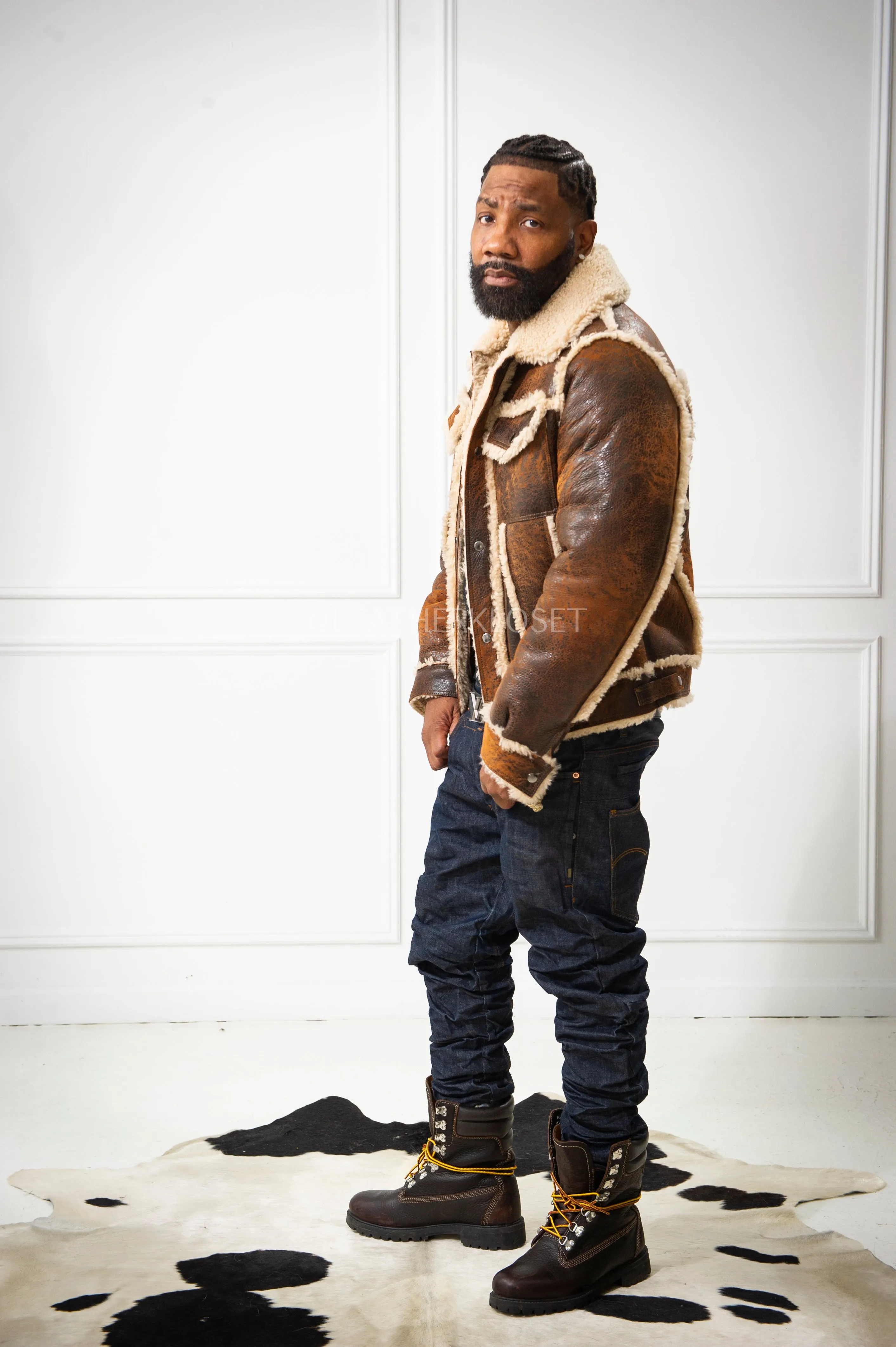 Men's Shepherd Shearling Jacket [Brown Distressed]