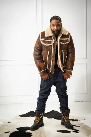 Men's Shepherd Shearling Jacket [Brown Distressed]