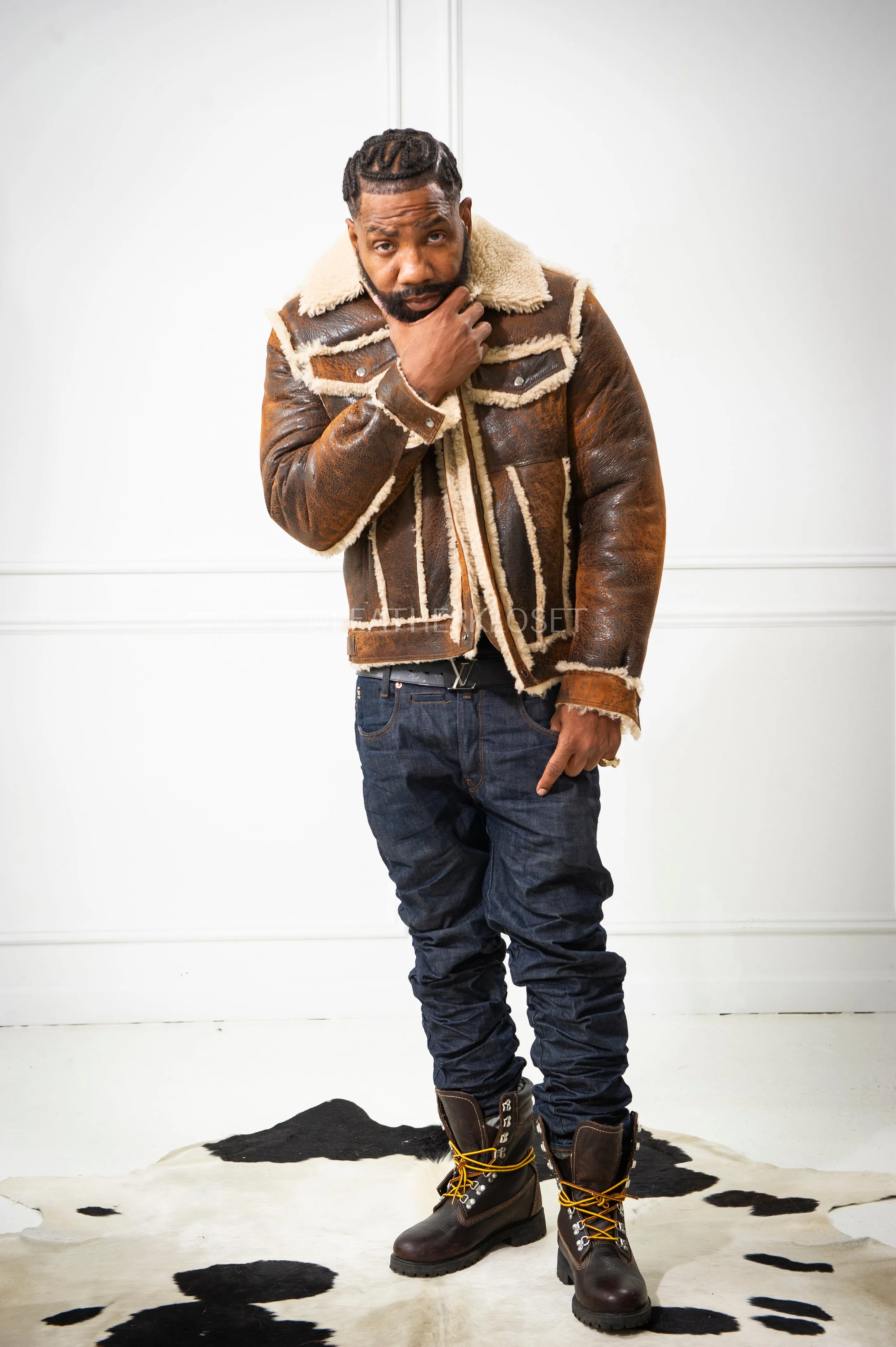 Men's Shepherd Shearling Jacket [Brown Distressed]