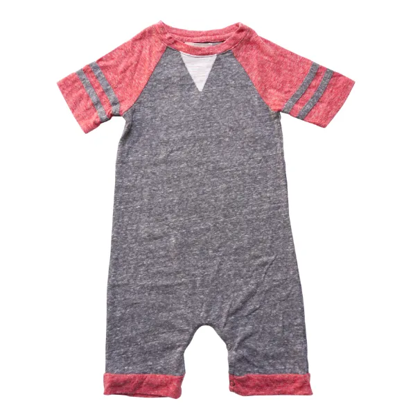 Miki Miette - Casey Shorts Romper in Heather Grey and Red