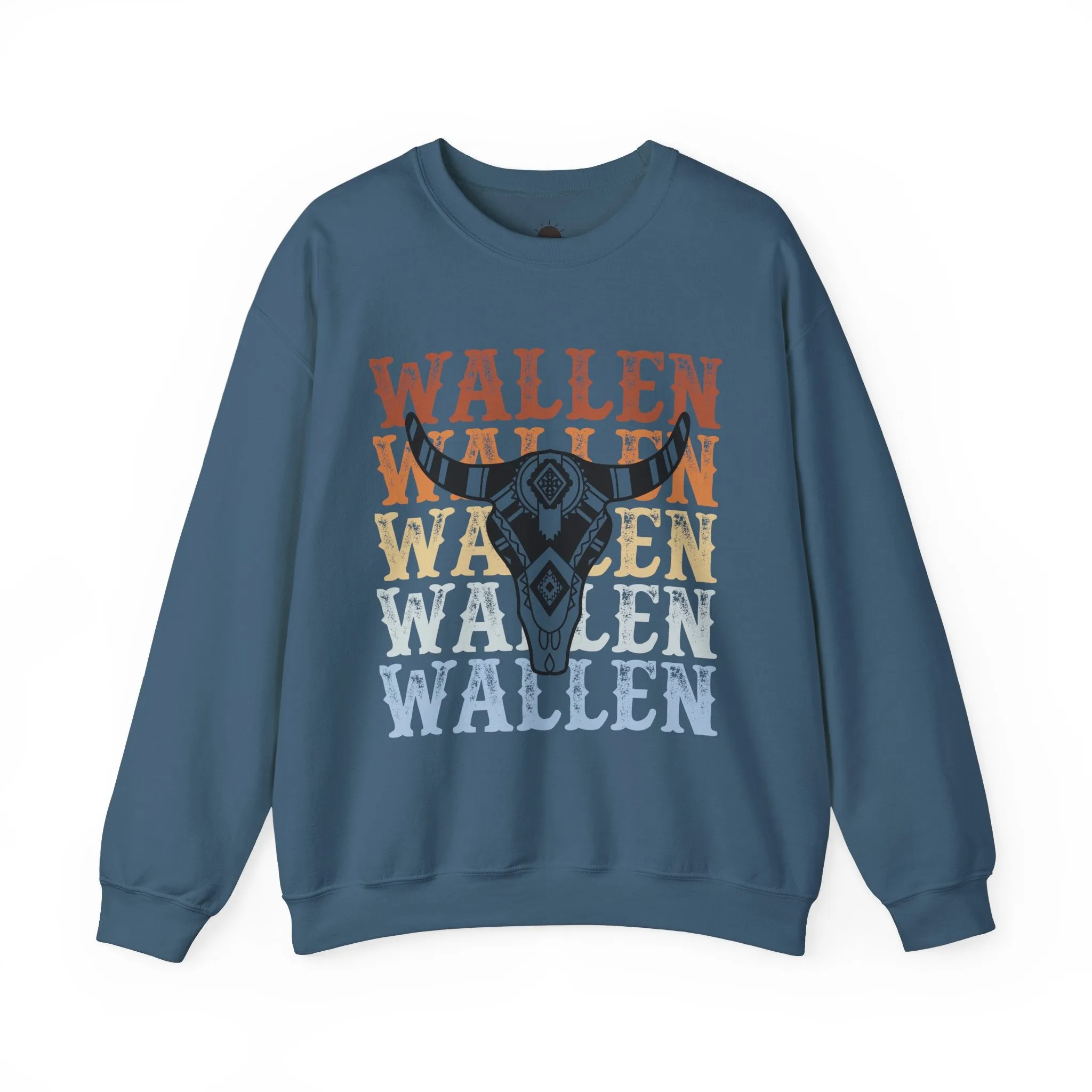 Morgan Wallen Stacked Ombre Bull Skull Graphic Sweatshirt