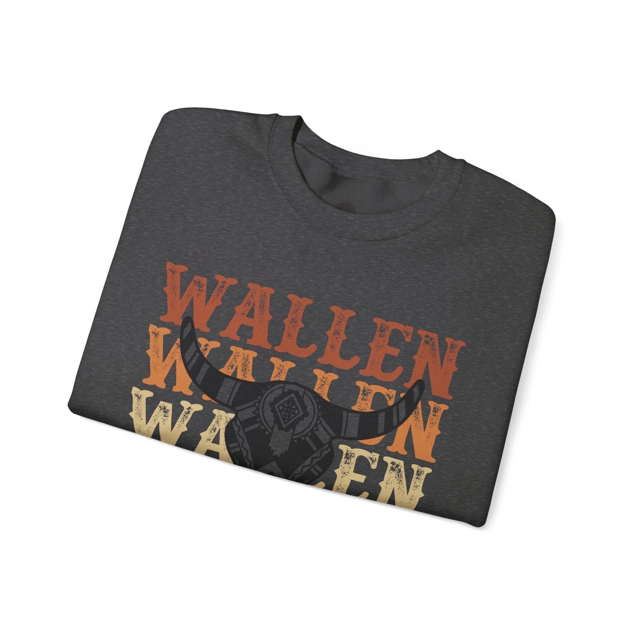 Morgan Wallen Stacked Ombre Bull Skull Graphic Sweatshirt