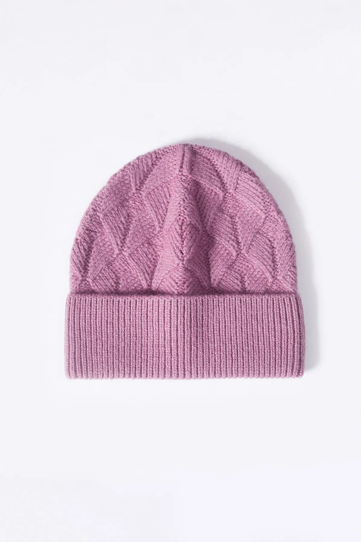 Multi-colored Wool Cable Knit Beanie Hat