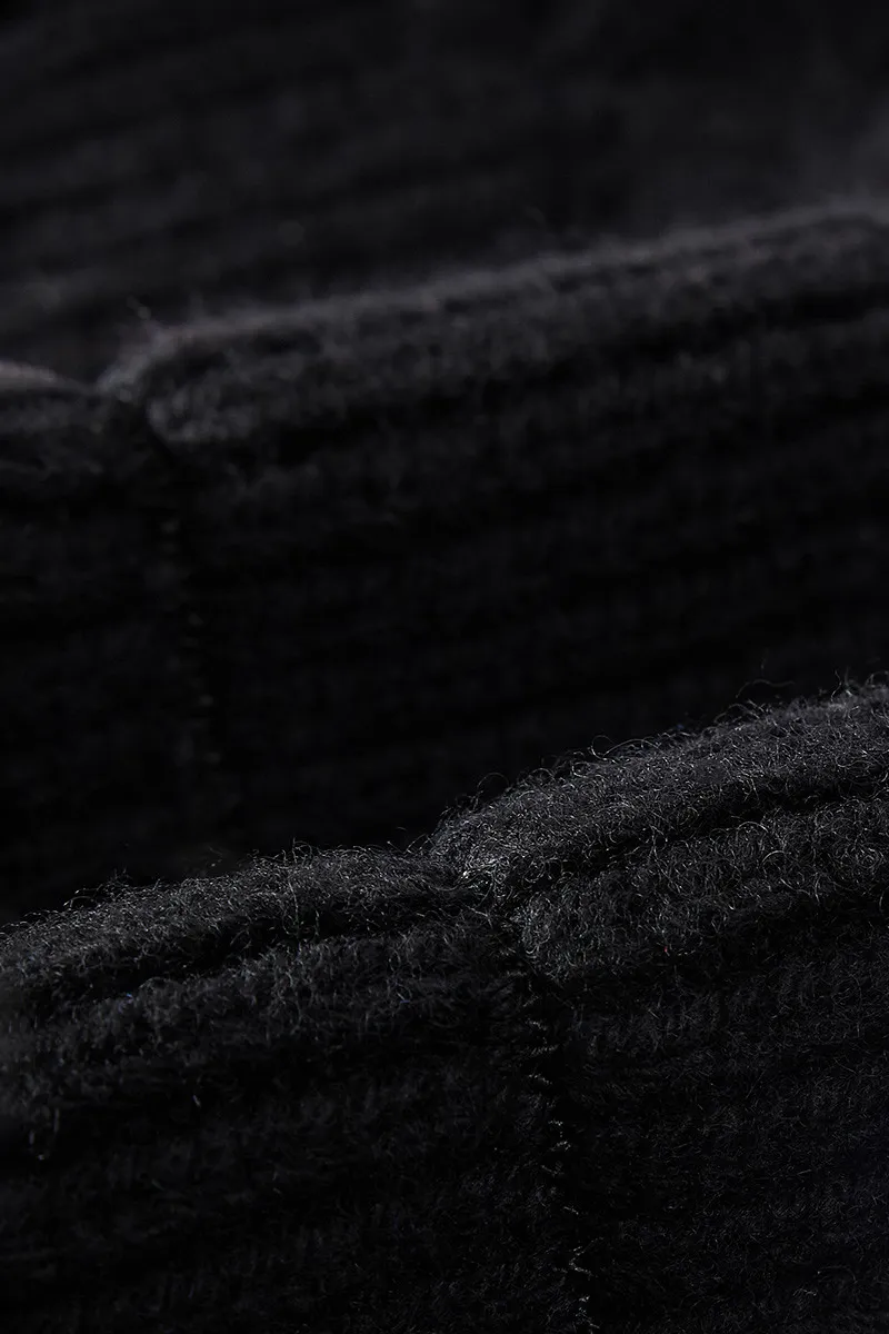 Multi-colored Wool Cable Knit Beanie Hat