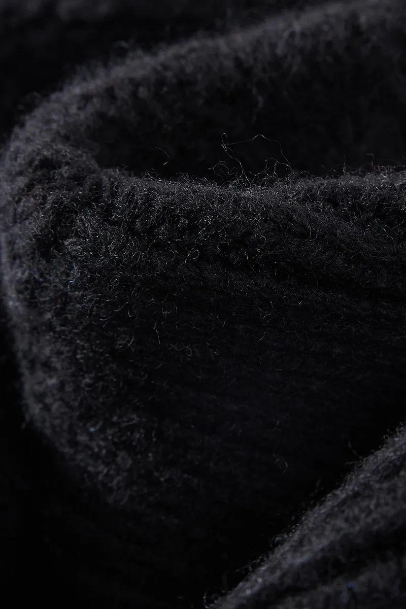 Multi-colored Wool Cable Knit Beanie Hat