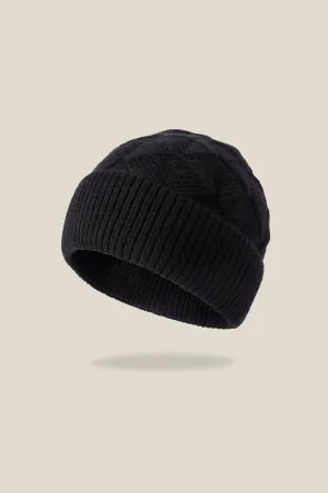 Multi-colored Wool Cable Knit Beanie Hat
