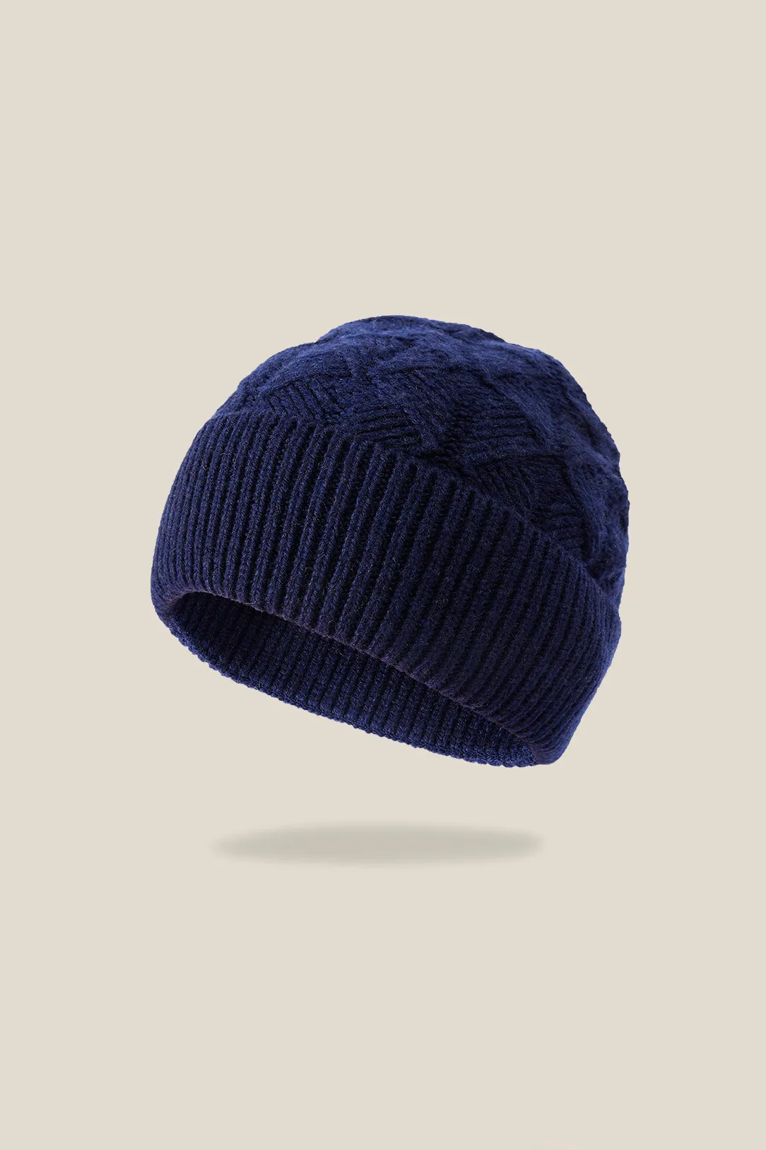 Multi-colored Wool Cable Knit Beanie Hat