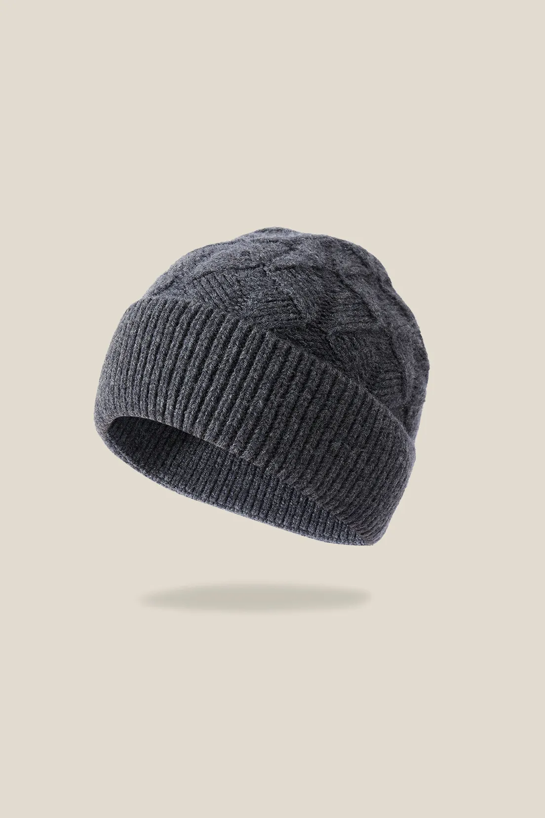 Multi-colored Wool Cable Knit Beanie Hat