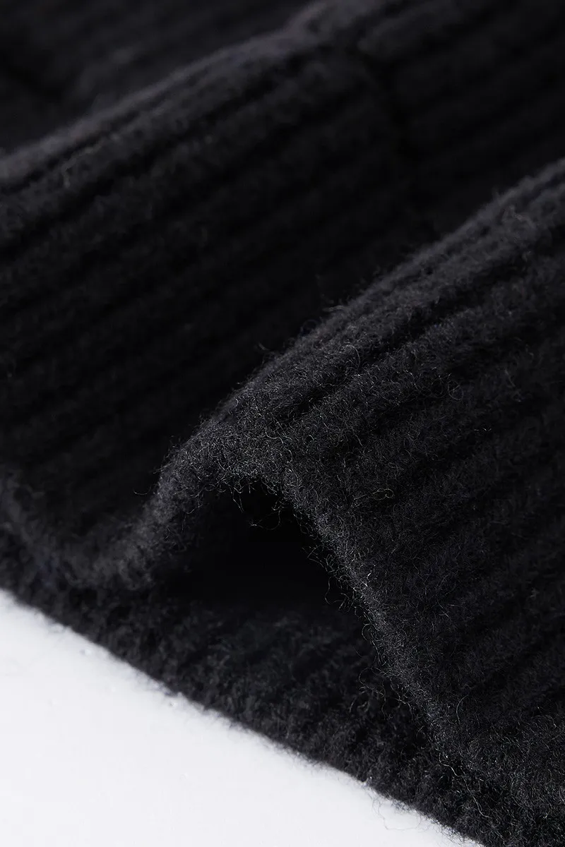 Multi-colored Wool Cable Knit Beanie Hat