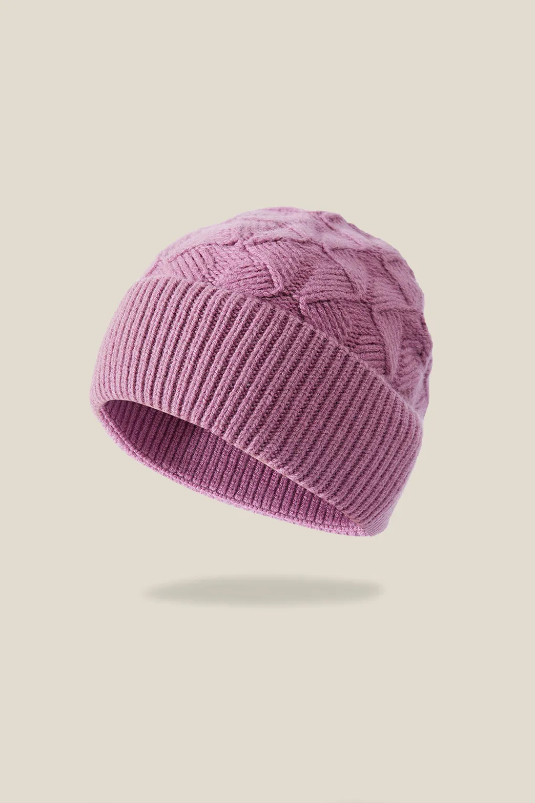 Multi-colored Wool Cable Knit Beanie Hat