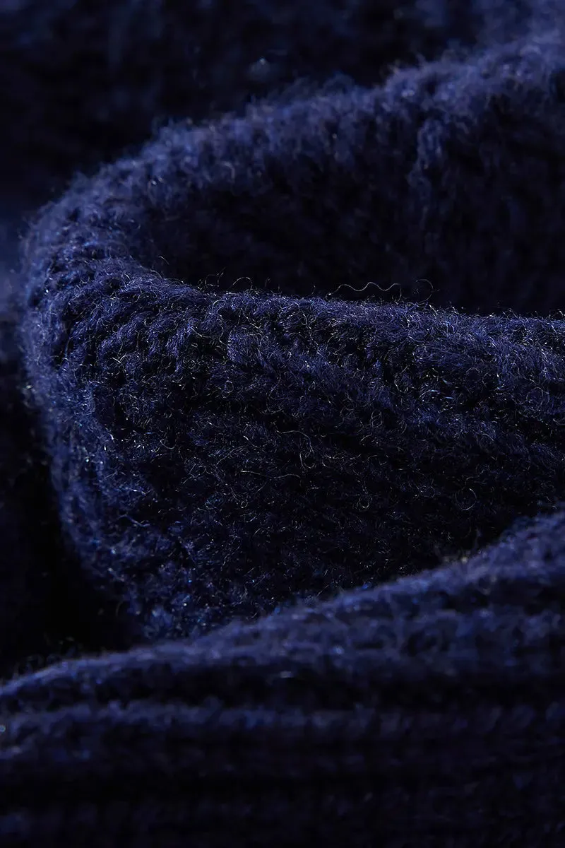 Multi-colored Wool Cable Knit Beanie Hat