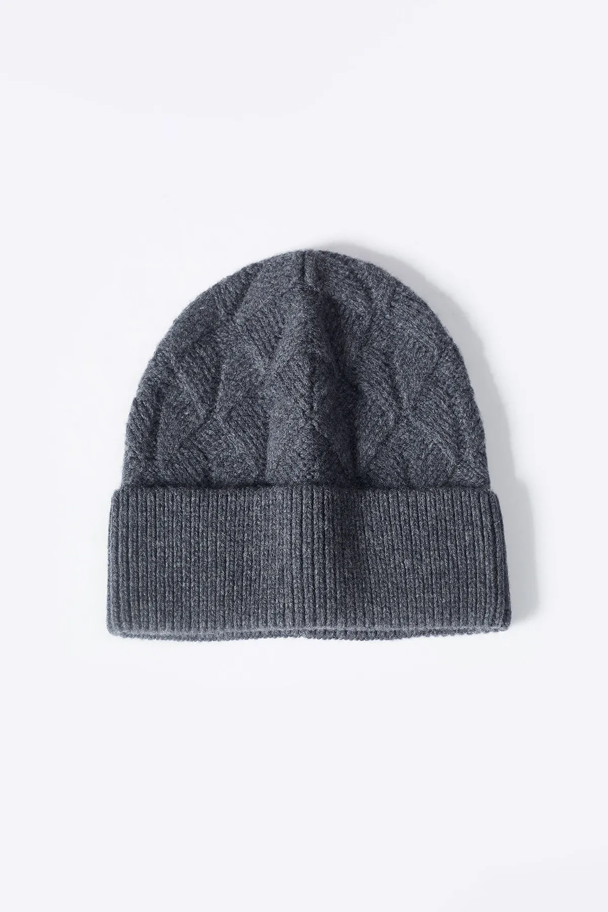 Multi-colored Wool Cable Knit Beanie Hat
