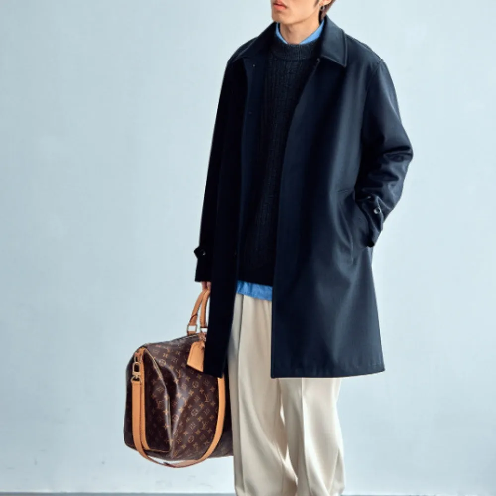 MV Wool Silhouette Raglan Sleeve Windbreaker Coat