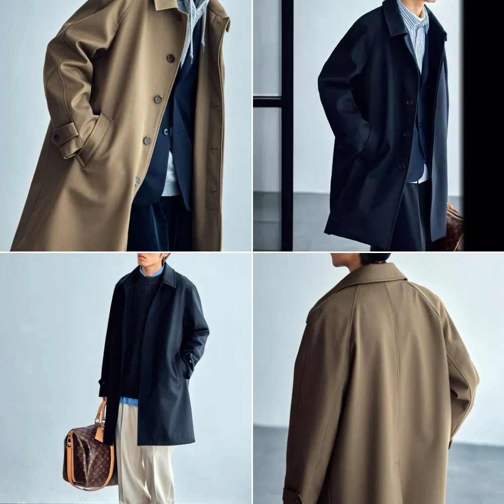 MV Wool Silhouette Raglan Sleeve Windbreaker Coat