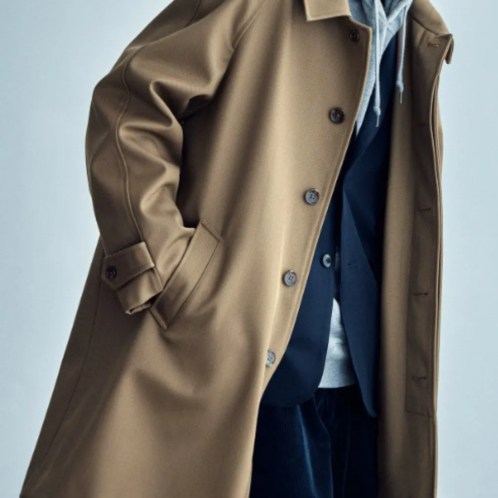 MV Wool Silhouette Raglan Sleeve Windbreaker Coat
