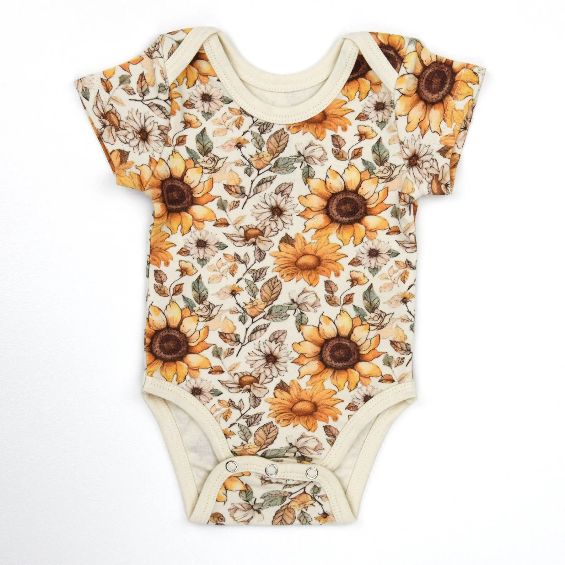 Organic Cotton Short Sleeve Baby Bodysuit, Bryony