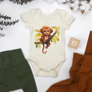 Organic Cotton Short Sleeve Baby Bodysuit, Tamarin