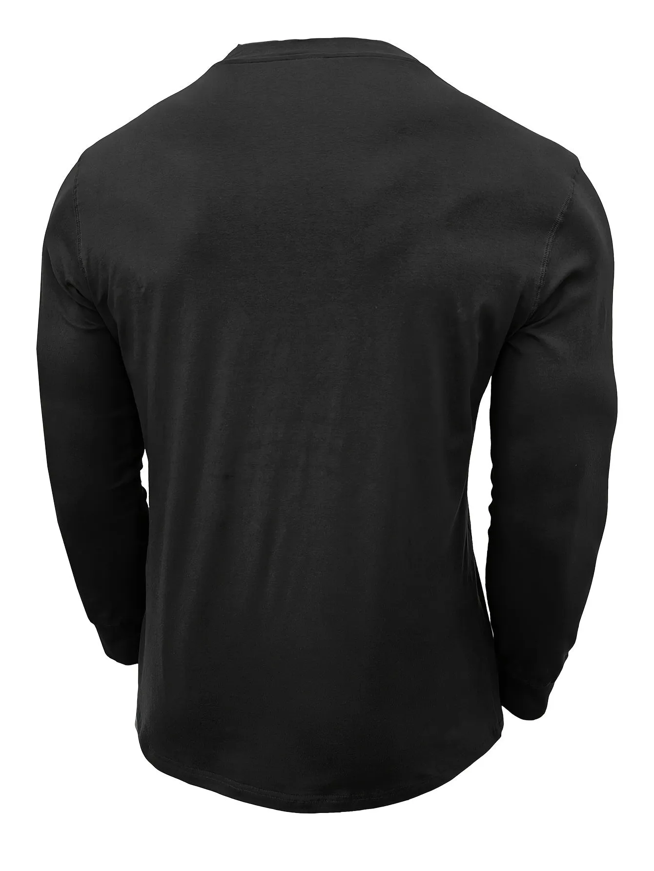 OudHeer - Heren Lange Mouw Casual Henley Shirt met Knopdetail
