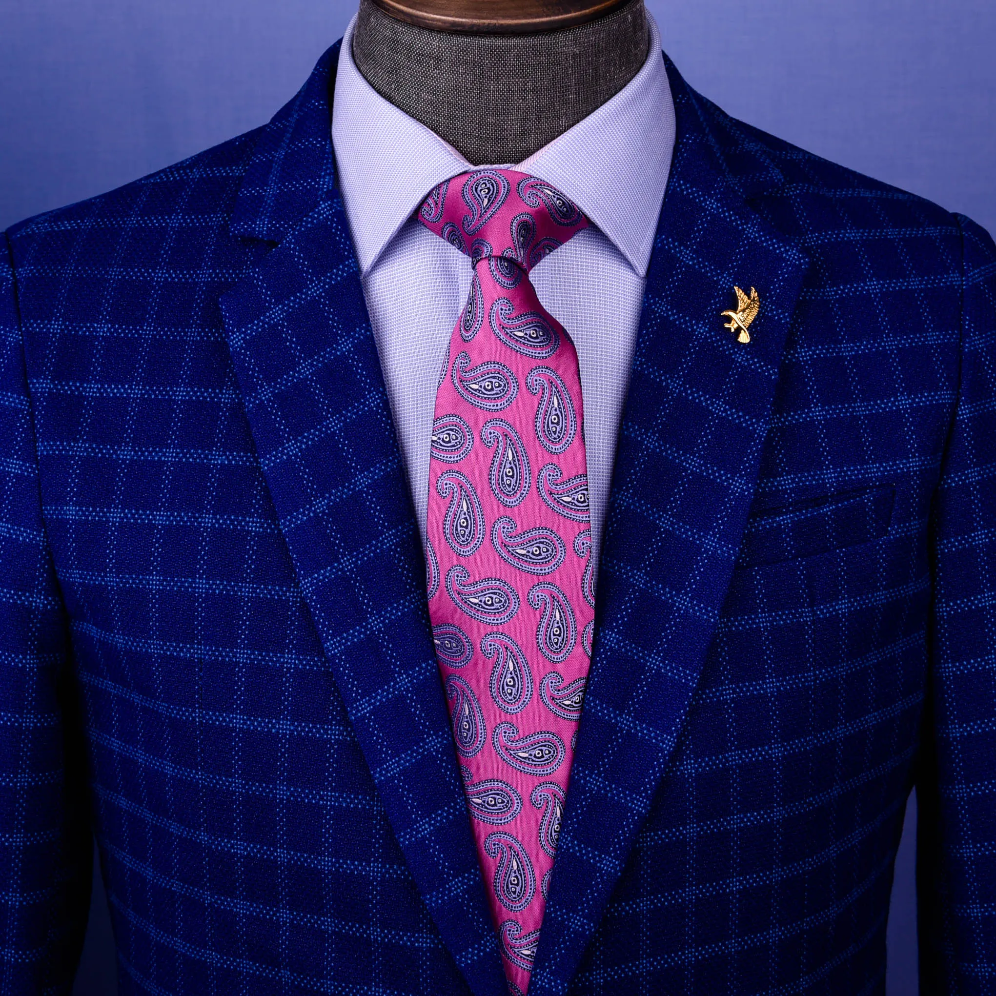 Pink Paisley Wedding Designer Unique Business 3.15" Tie Celebration Fashion