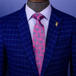 Pink Paisley Wedding Designer Unique Business 3.15" Tie Celebration Fashion