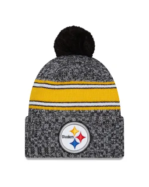Pittsburgh Steelers New Era 2023 Sideline - Sport Cuffed Pom Knit Hat - Black