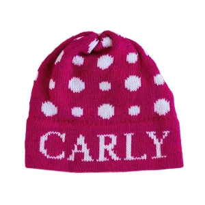 Polka Dots Personalized Knit Hat