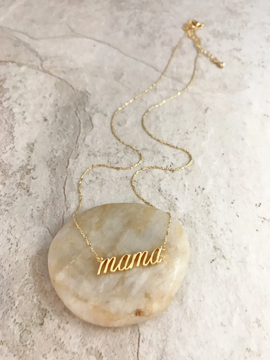 "Mama" Script Necklace