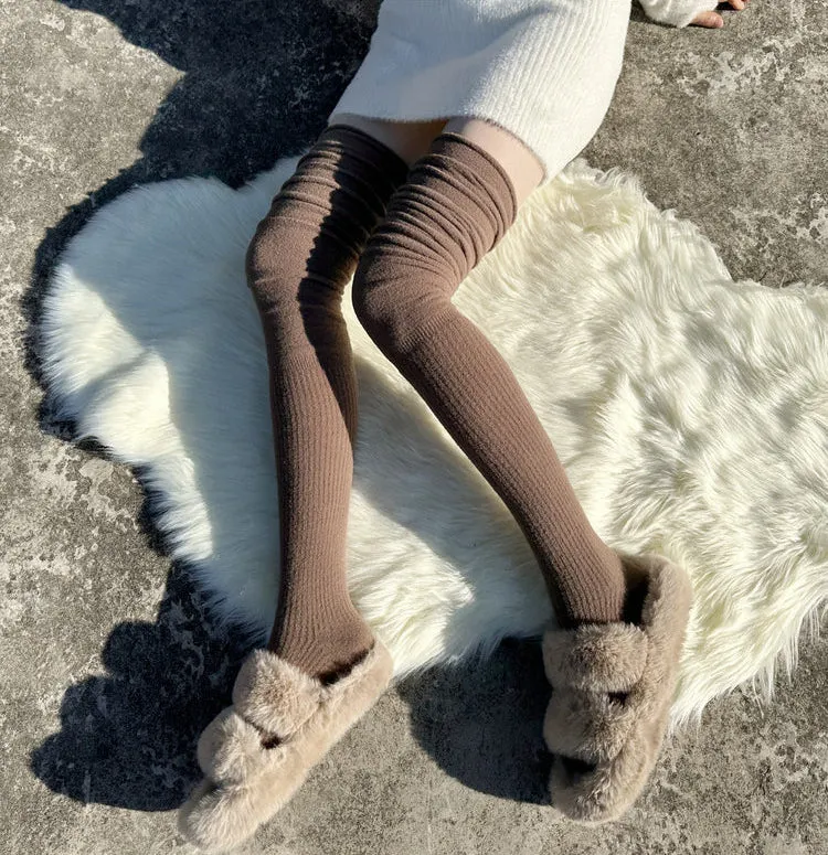 Randy Cozy Ribbed Knit Over the Knee Socks