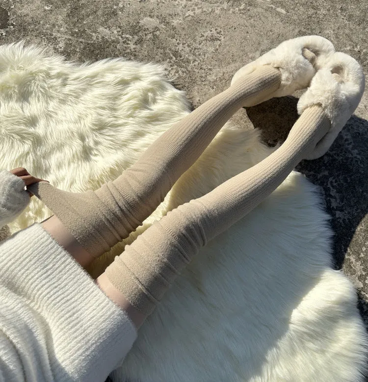 Randy Cozy Ribbed Knit Over the Knee Socks
